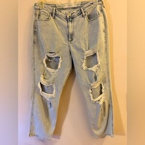 Hollister Light Blue Distressed Boyfriend Jeans
